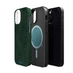 Topographic Green Magnetic Impact-Resistant iPhone Case | MagSafe compatible  Shamo's