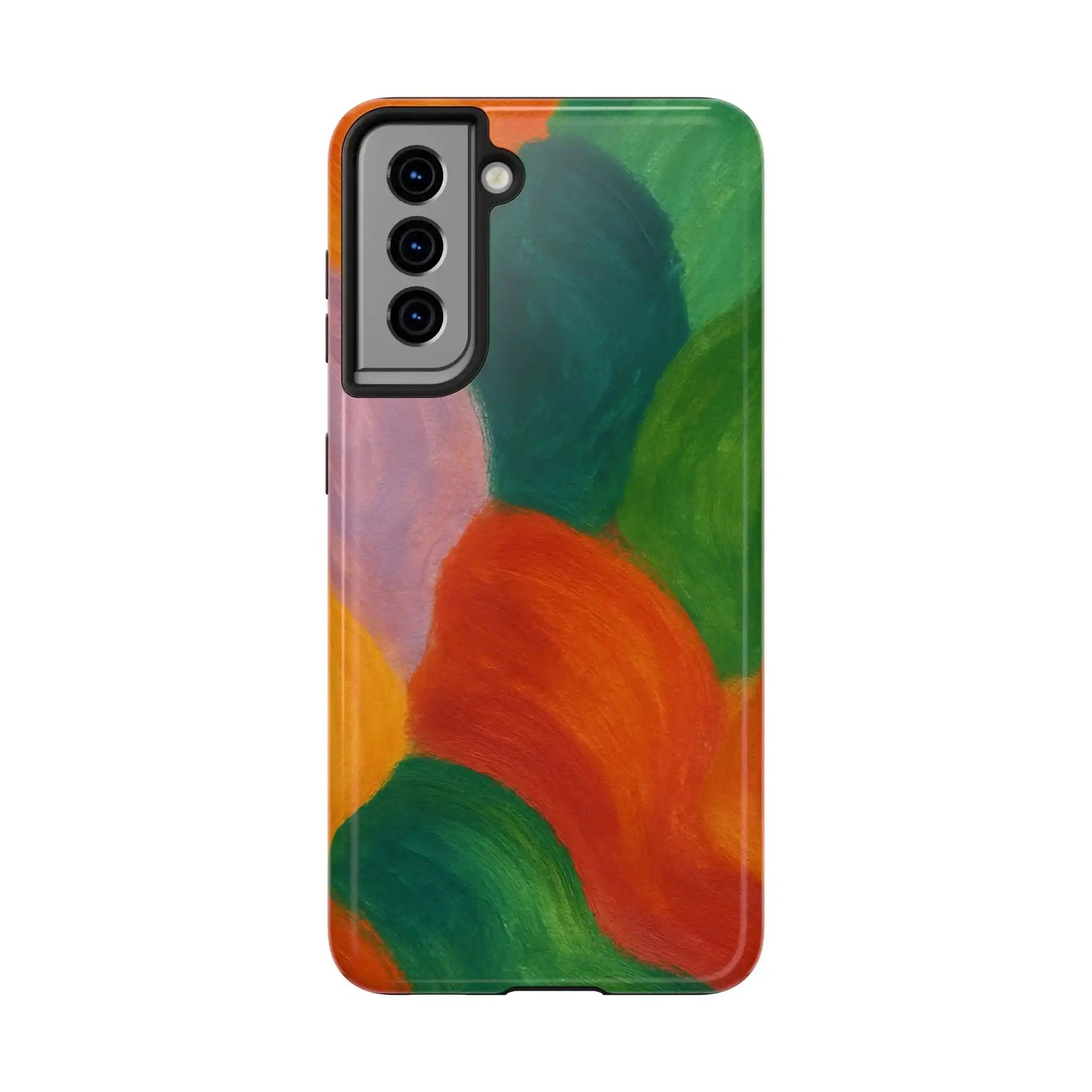 Abstract Color Wave Tough Phone Case — Bold Orange & Green Protective Phone Cover  Shamo's Samsung Galaxy S21