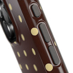 Polka Dot iPhone Case — Brown & Cream MagSafe Protective Cover