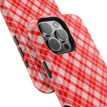 Red Plaid Magnetic Impact-Resistant iPhone Case | MagSafe