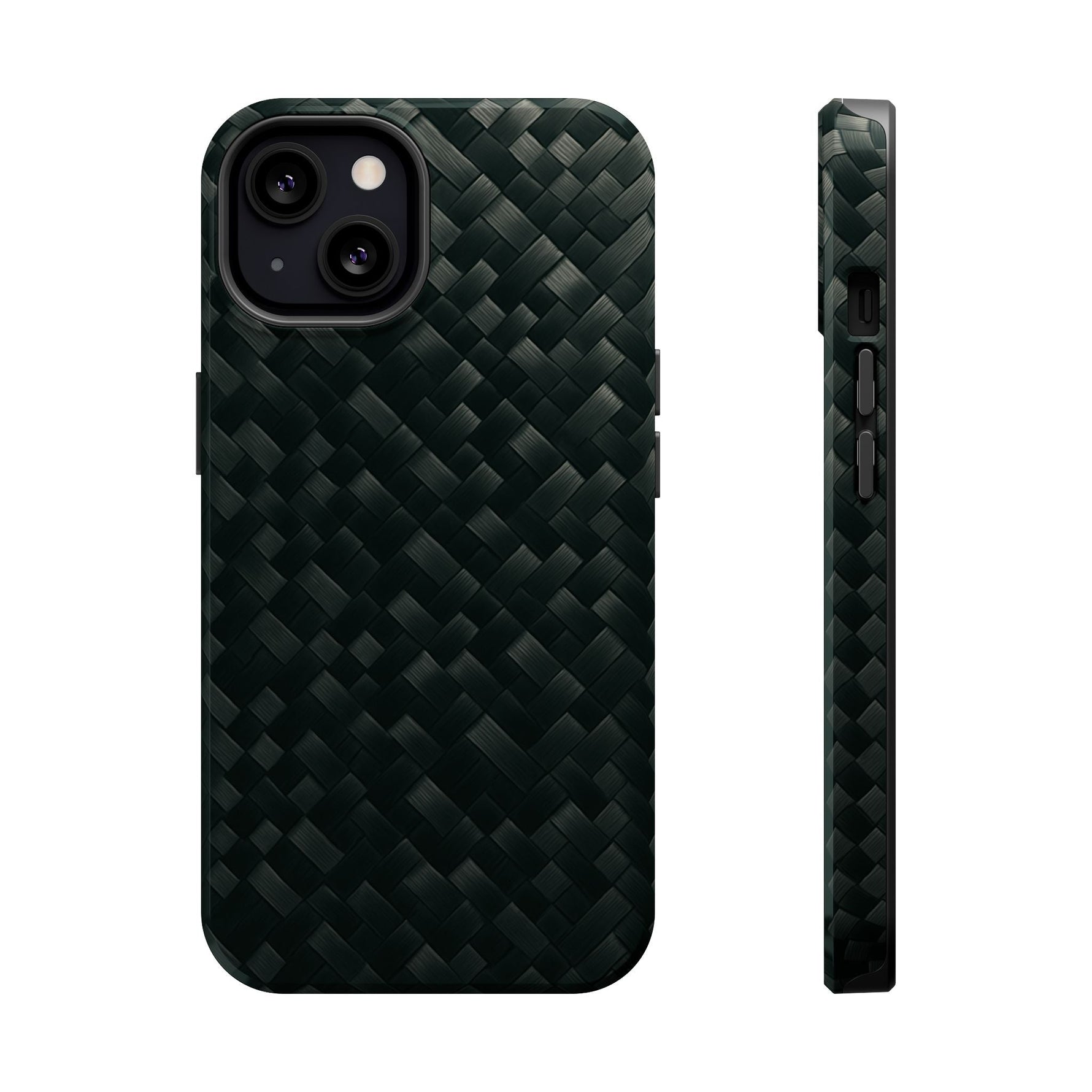 Dark Carbon Fiber Texture Magnetic Impact-Resistant iPhone Case | MagSafe compatible  Shamo's iPhone 13 / Glossy