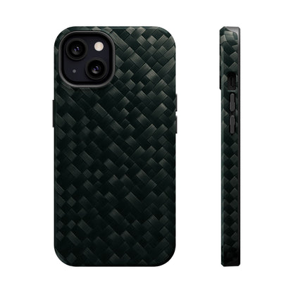 Dark Carbon Fiber Texture Magnetic Impact-Resistant iPhone Case | MagSafe compatible  Shamo's iPhone 13 / Glossy
