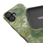 Green Succulent Floral Magnetic Impact-Resistant iPhone Case, MagSafe Compatible - iPhone 17 / Glossy - Shamo's