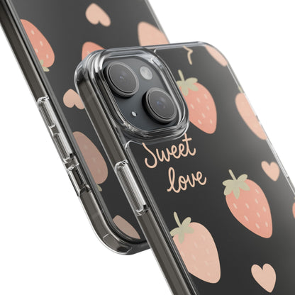 Sweet Love Strawberry Clear iPhone Case | MagSafe
