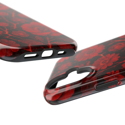Melted Lava Dark Red Floral iPhone Case — MagSafe Compatible  Shamo's