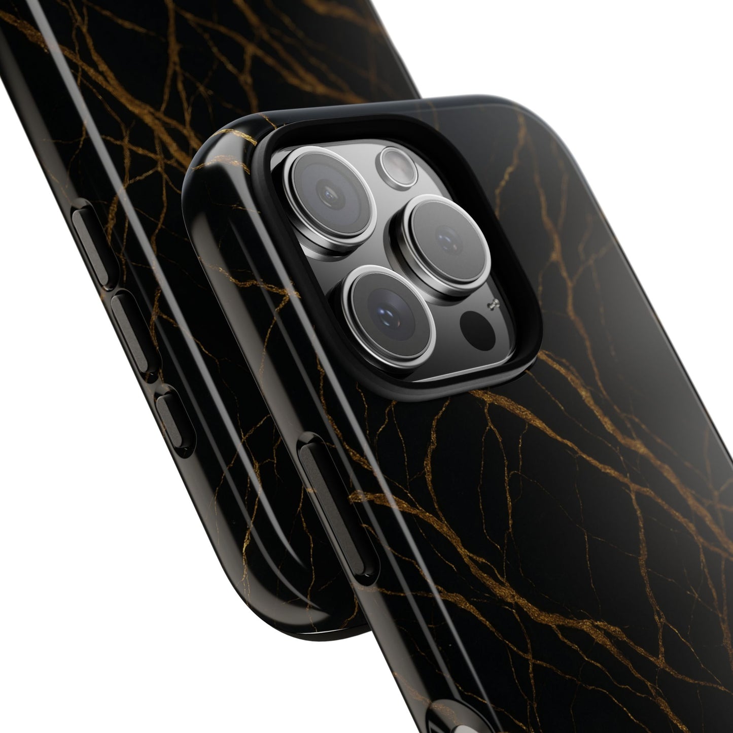 Black Marble Tough iPhone Case