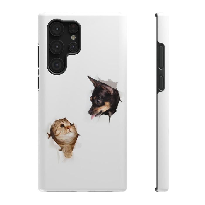 Impact-Resistant Cases with a cat and a dog