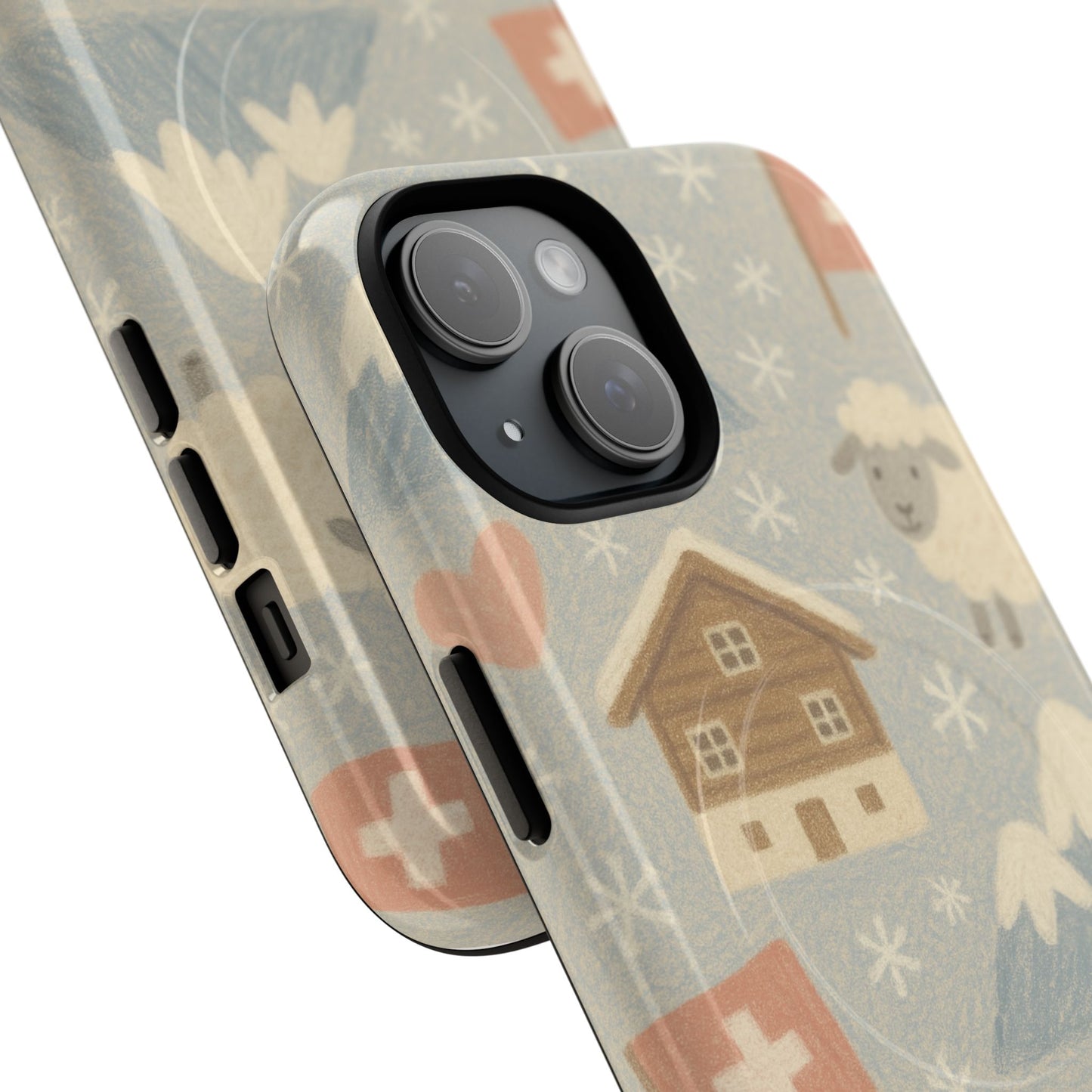 Swiss Chalet Sheep Pattern Tough MagSafe iPhone Case