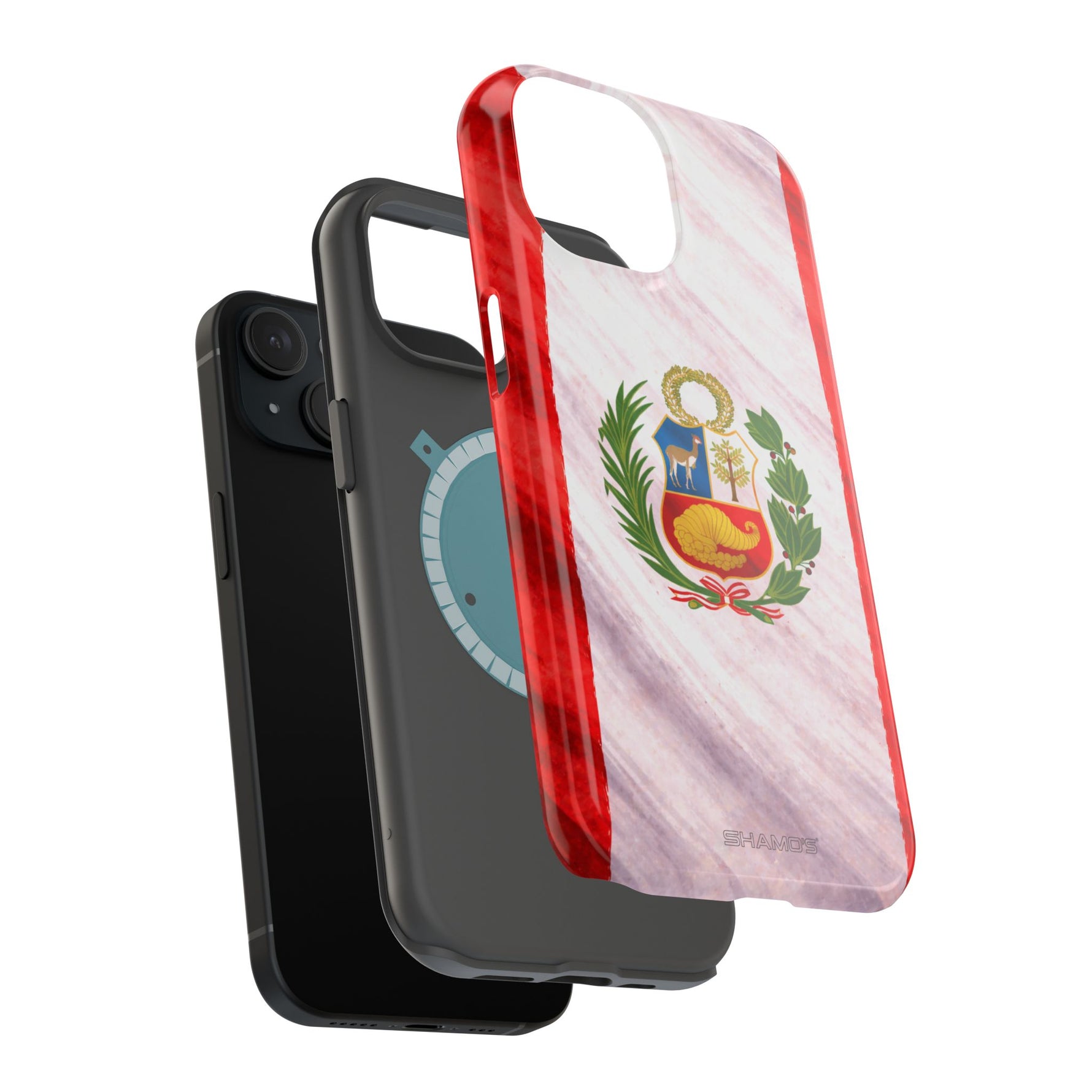 Peru Flag Magnetic Impact-Resistant Phone Case, Protective Patriotic Design, MagSafe Compatible - iPhone 17 / Glossy - Shamo's