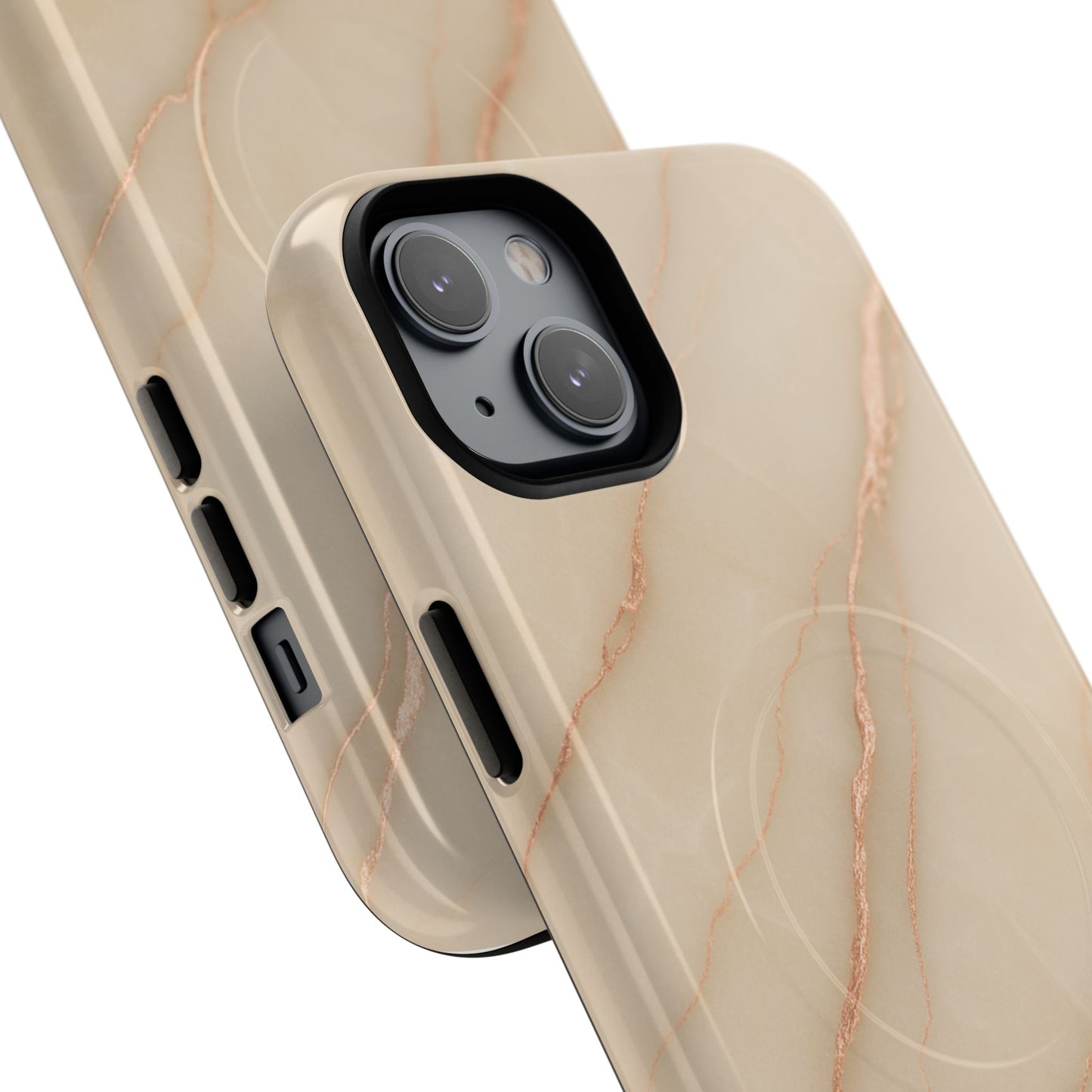 Luxury Series Marble Beige iPhone Case compatible with MagSafe