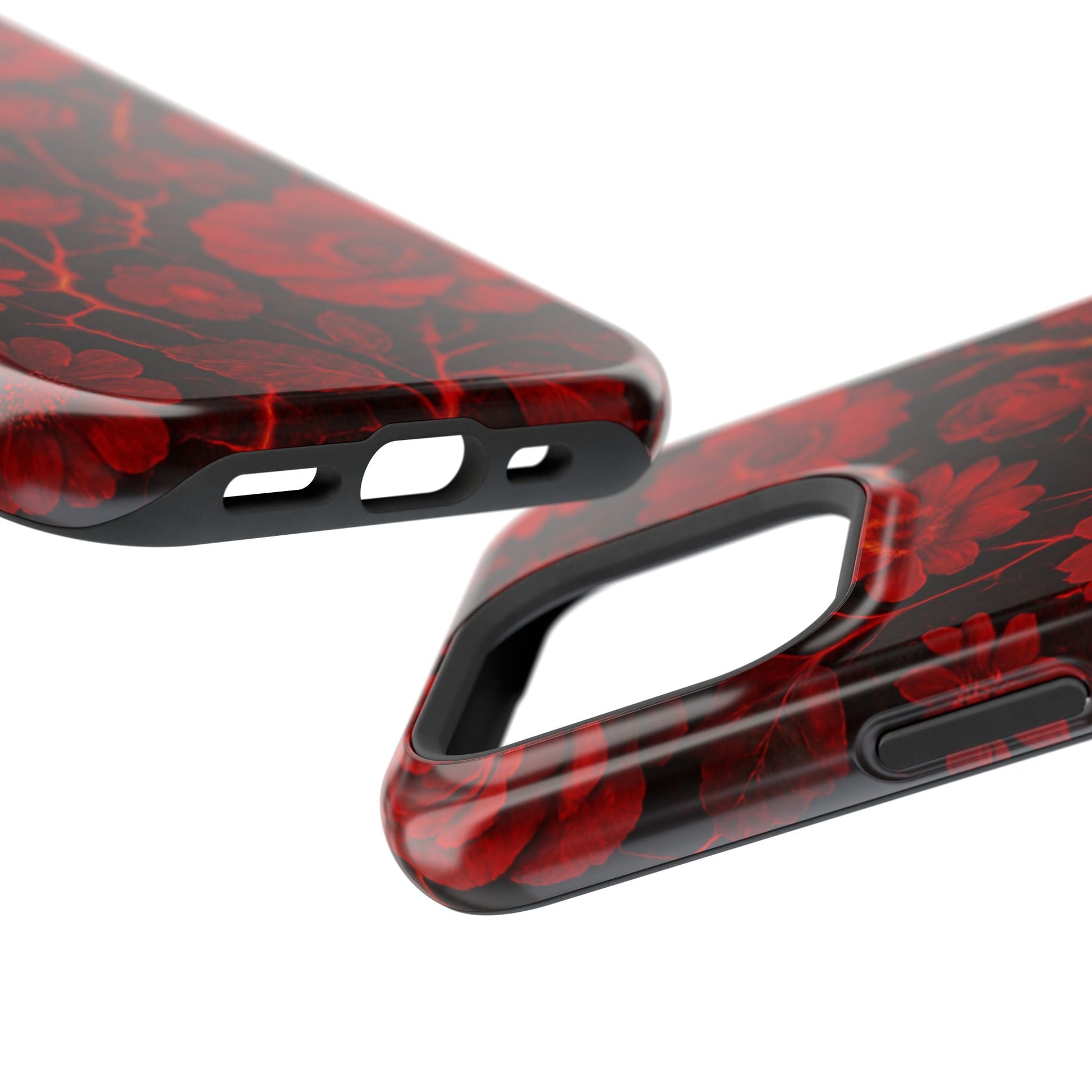 Melted Lava Dark Red Floral iPhone Case — MagSafe Compatible  Shamo's