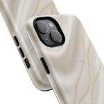 White Silk Gold Luxury iPhone Case with MagSafe - Shamo's
