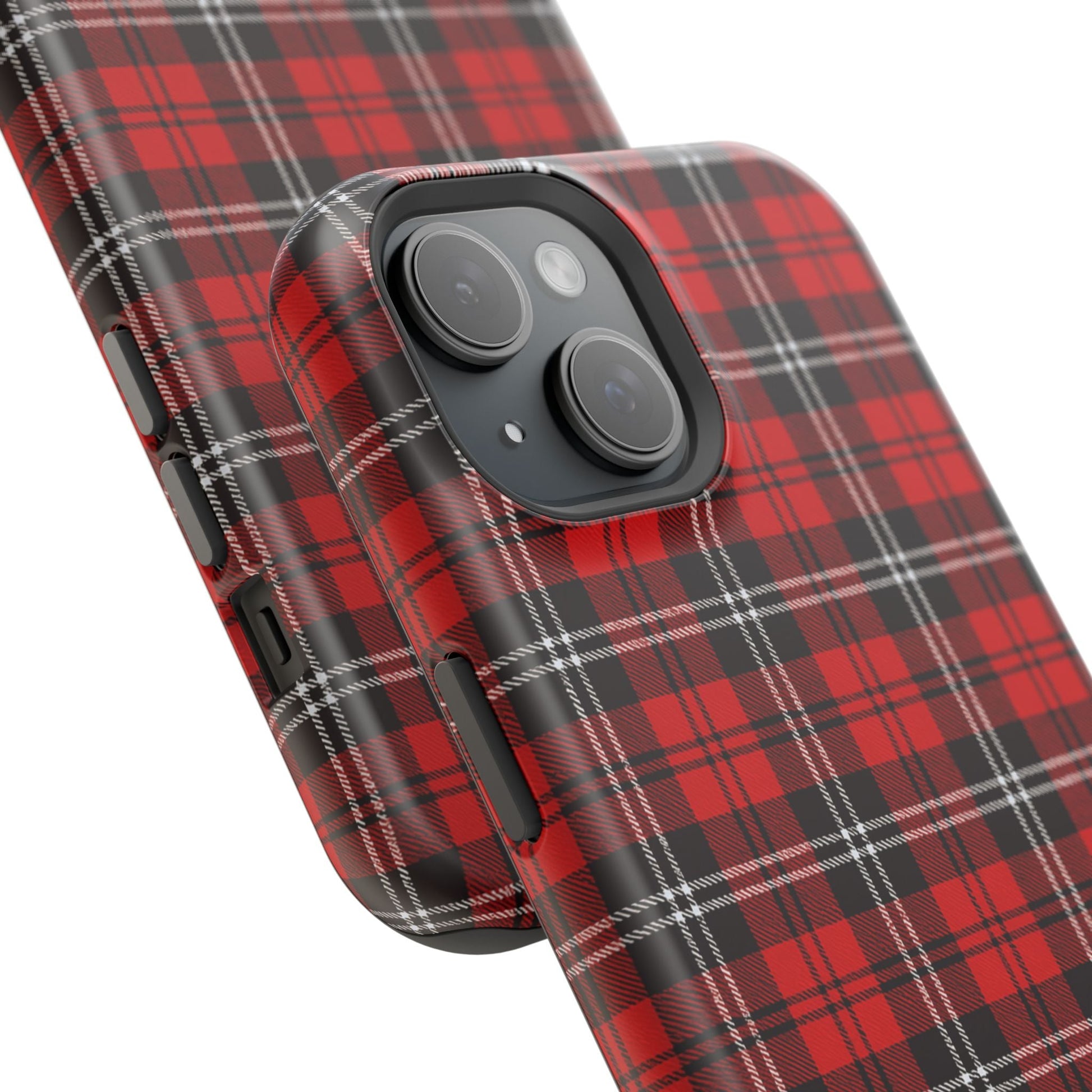 Red Tartan Plaid Impact-Resistant iPhone Case | MagSafe compatibility  Shamo's