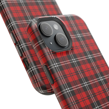 Red Tartan Plaid Impact-Resistant iPhone Case | MagSafe compatibility  Shamo's