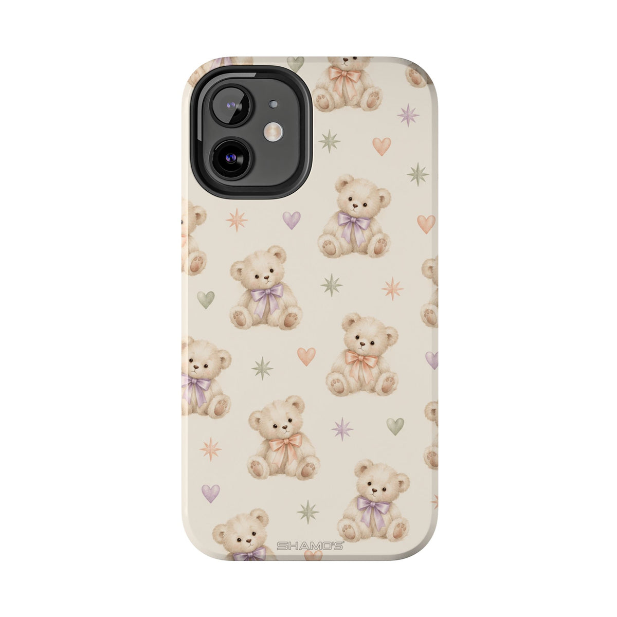 Cute Pastel Bear Impact Phone Case | Heart & Star Kawaii Pattern