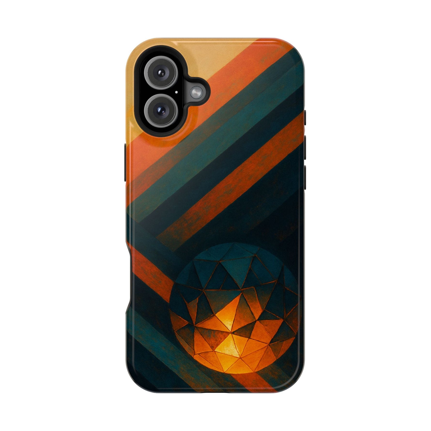 “Geometry of Becoming” Abstract iPhone MagSafe Case — Magnetic Impact-Resistant  Shamo's iPhone 16 Plus / Glossy