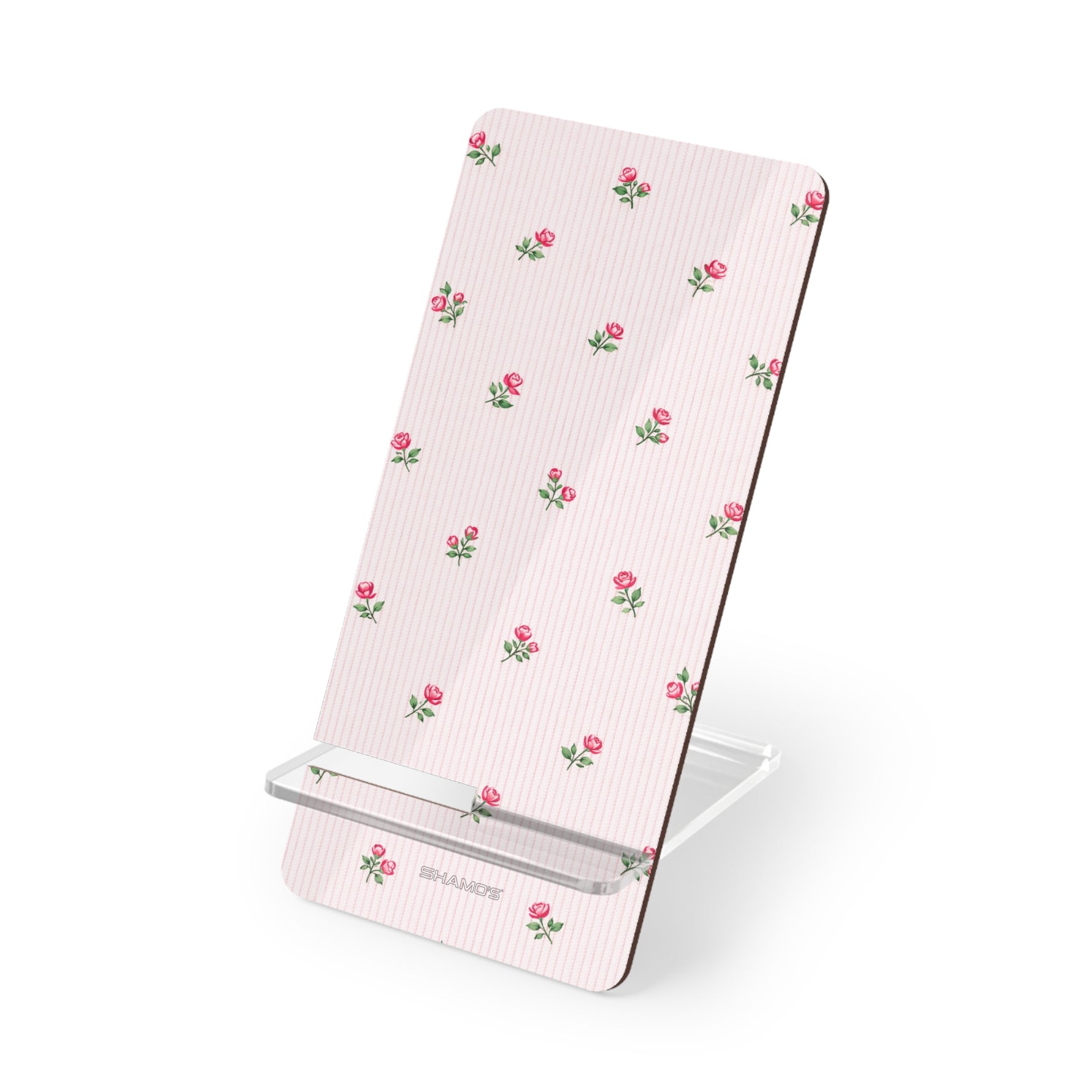 Floral Pink Phone Stand – Cute Rose Mobile Display Stand