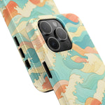 Ocean Wave Tough Phone Case — Pastel Retro Surf Pattern  Shamo's
