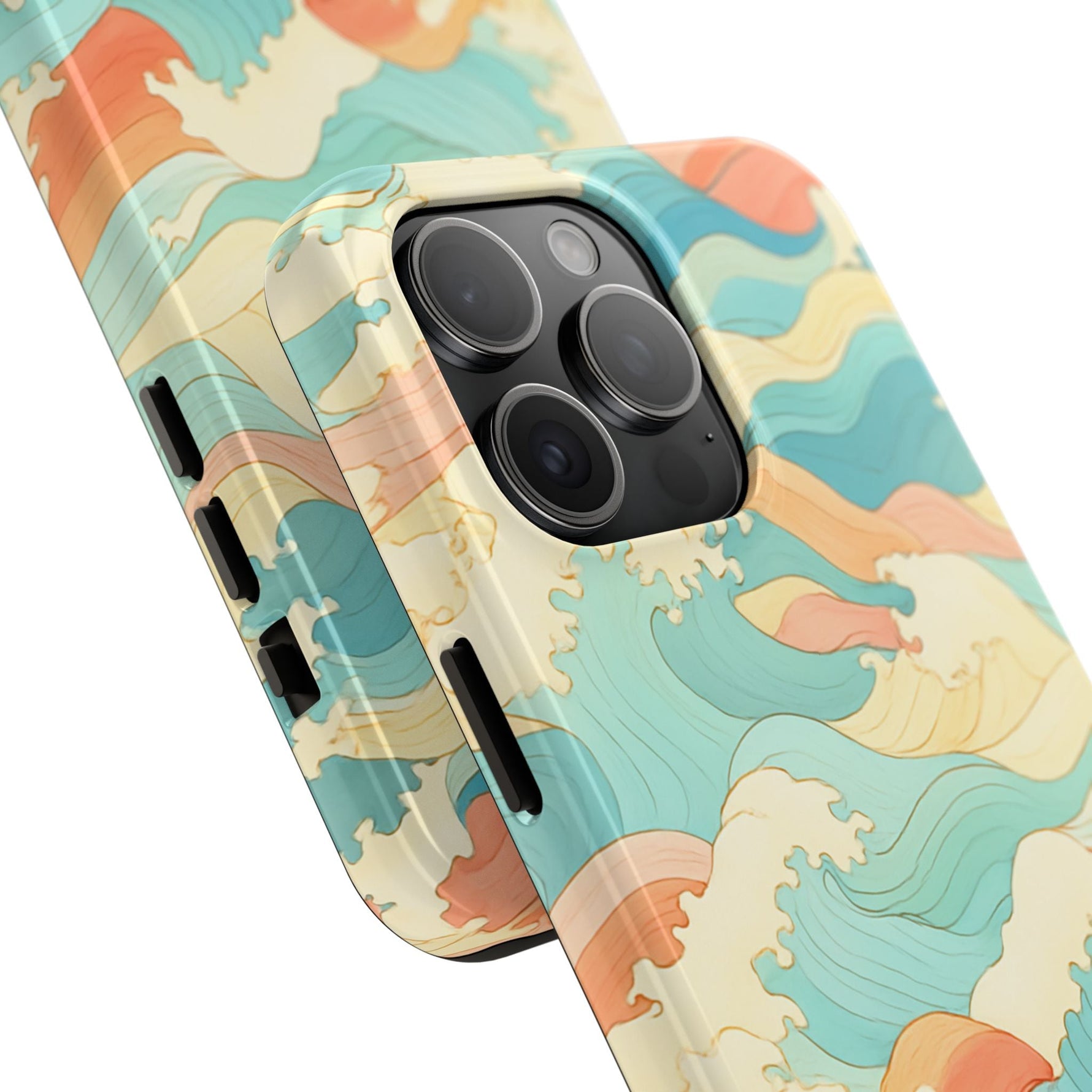 Ocean Wave Tough Phone Case — Pastel Retro Surf Pattern  Shamo's