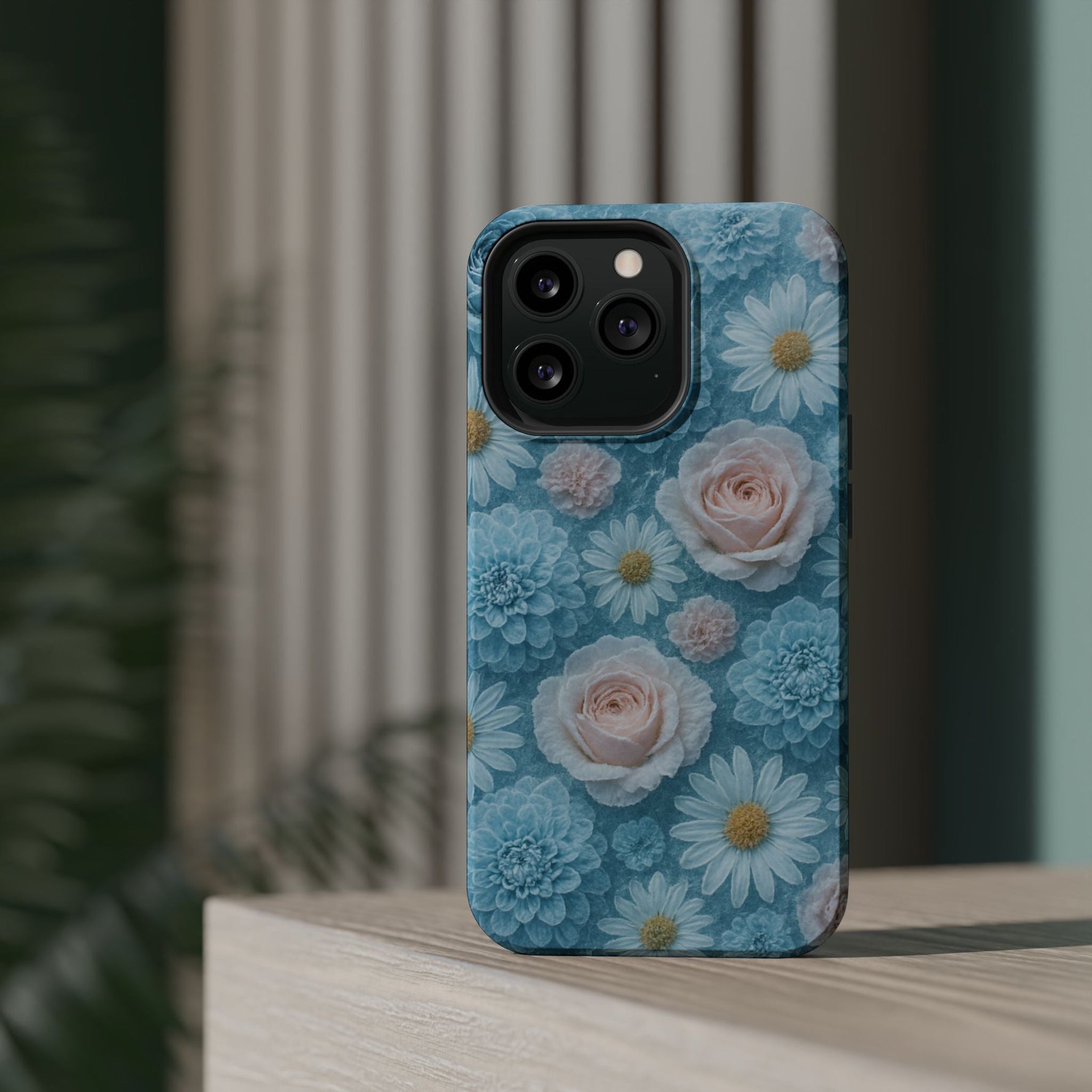 Frozen Floral Rose & Daisy Impact iPhone Case | MagSafe compatible  Shamo's