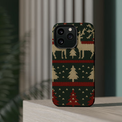 Holiday Reindeer Knit iPhone Case | compatible with MagSafe