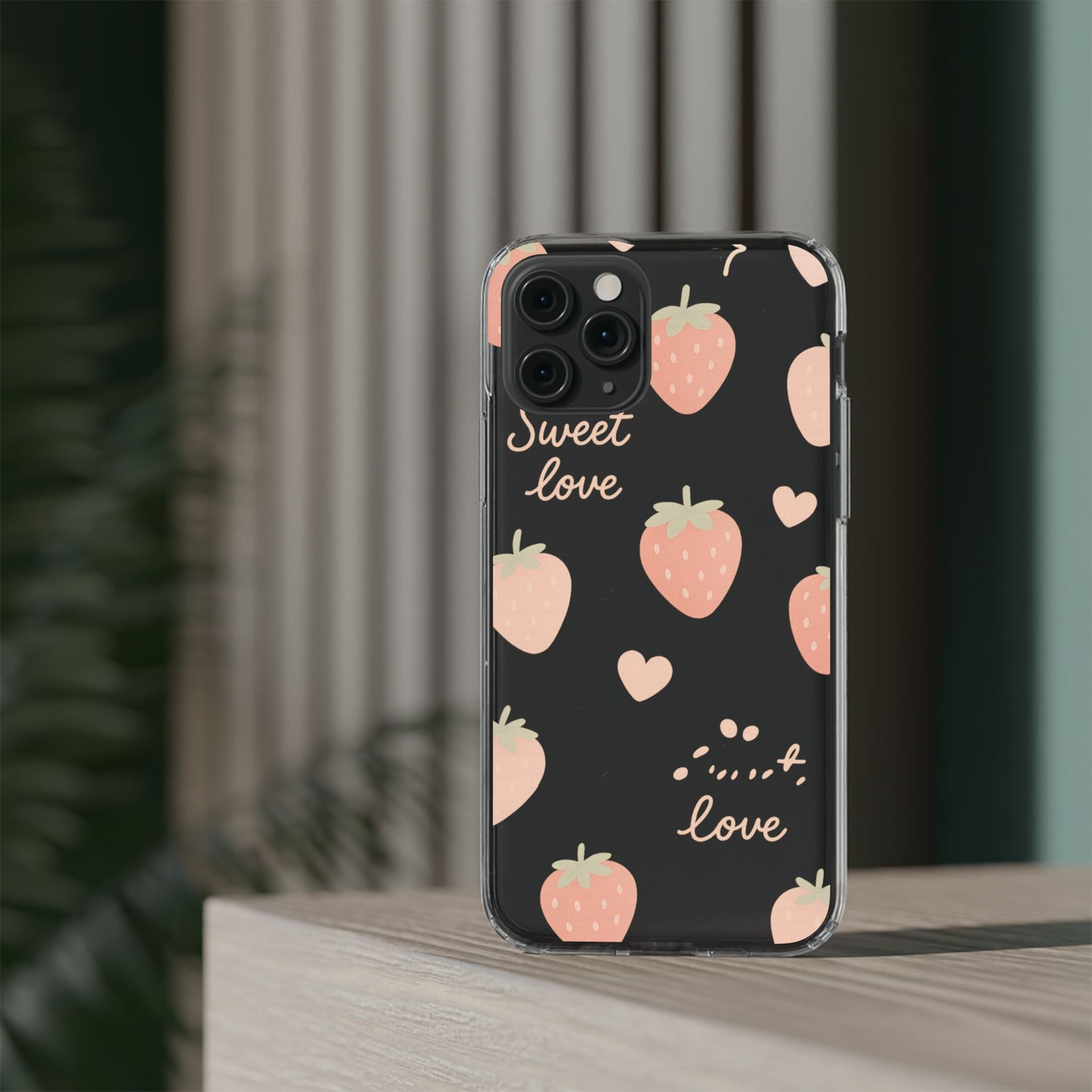 Sweet Love Strawberry Clear iPhone Case | MagSafe