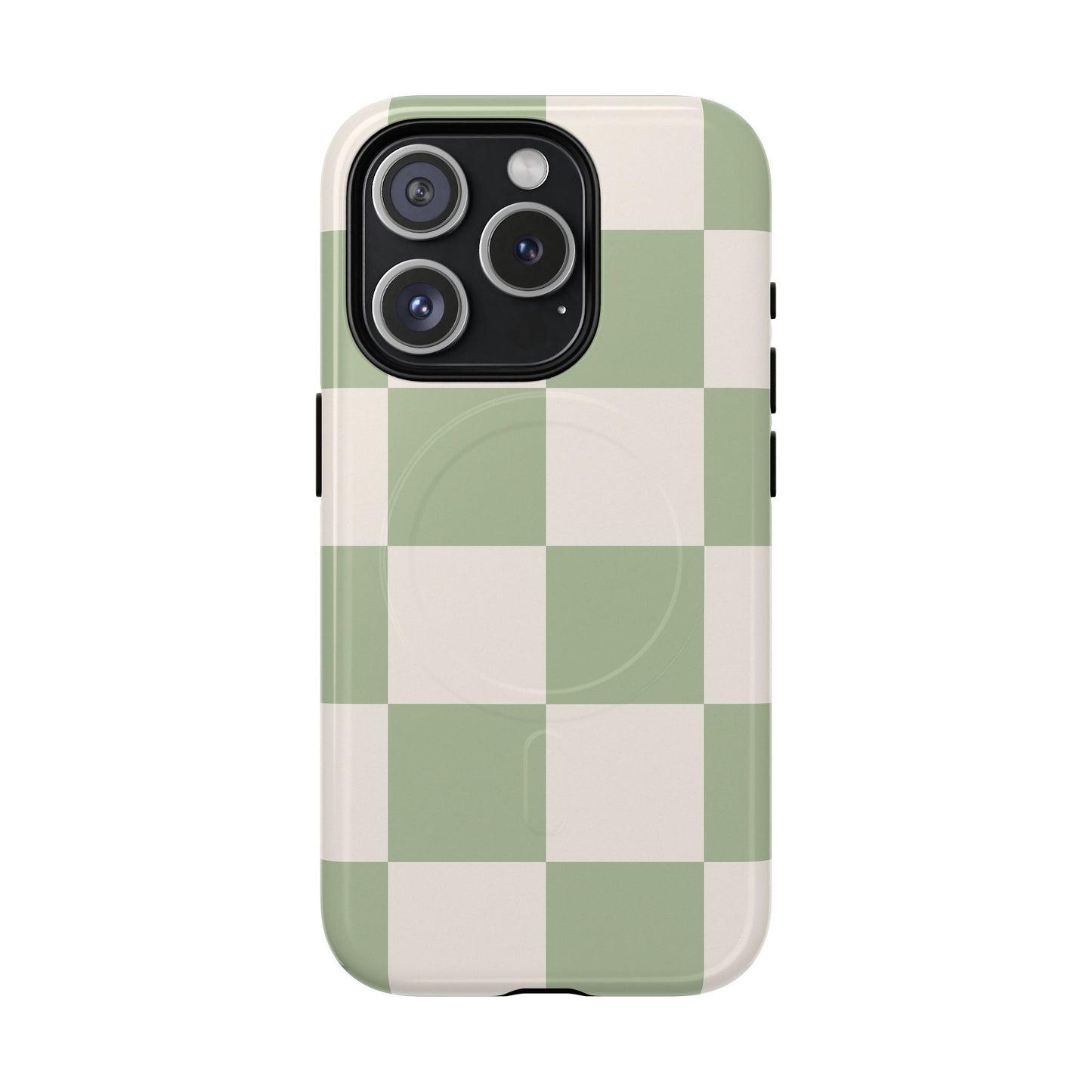 Sage Checkerboard Tough iPhone Case - Compatible with MagSafe