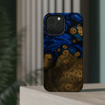 Blue Swirl & Burl Wood Impact iPhone Case | MagSafe compatible  Shamo's