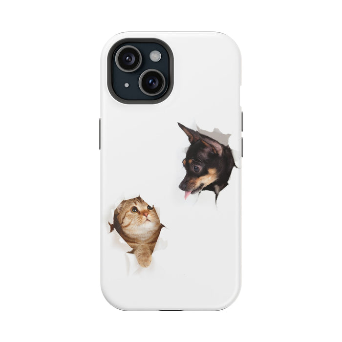 Impact-Resistant Cases with a cat and a dog