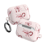 Floral Ribbon AirPod Case — Pink Bow Pattern Protective Cover