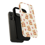Coque iPhone Ourson des fêtes et sucres d’orge en forme de cœur avec MagSafe