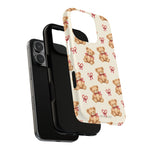 Coque iPhone Ourson des fêtes et sucres d’orge en forme de cœur avec MagSafe