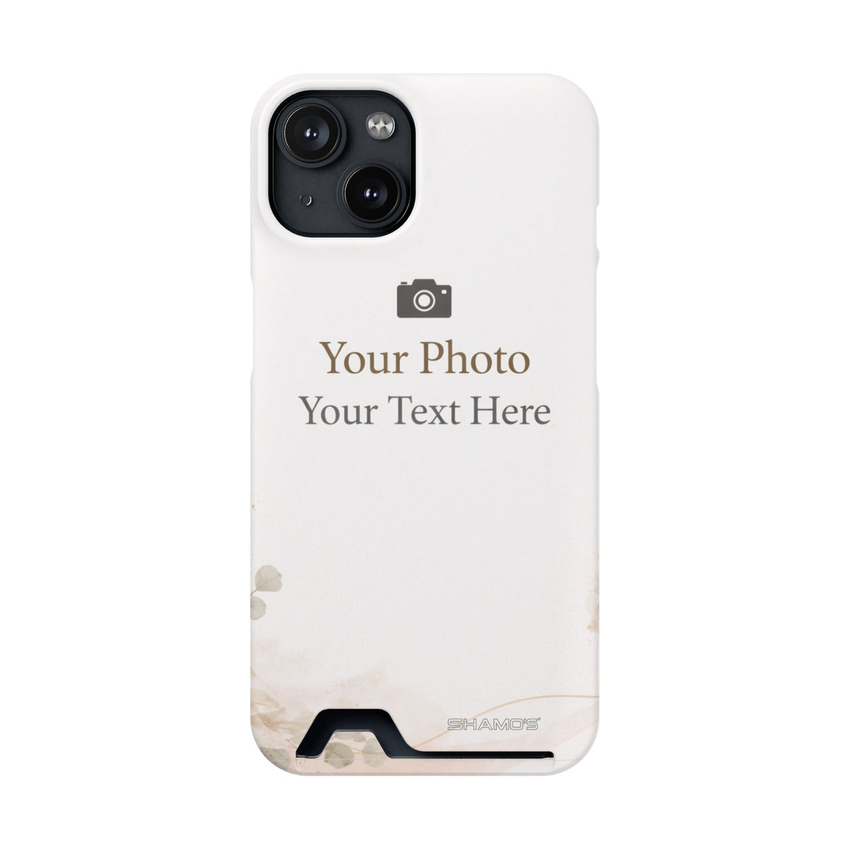 Funda para teléfono personalizable con tarjetero | Añade tu propia foto y texto