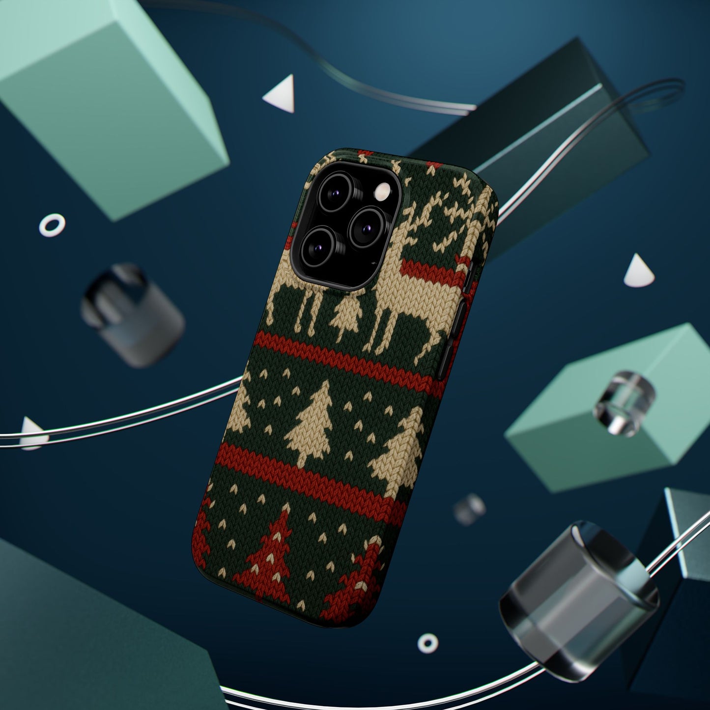 Holiday Reindeer Knit iPhone Case | compatible with MagSafe