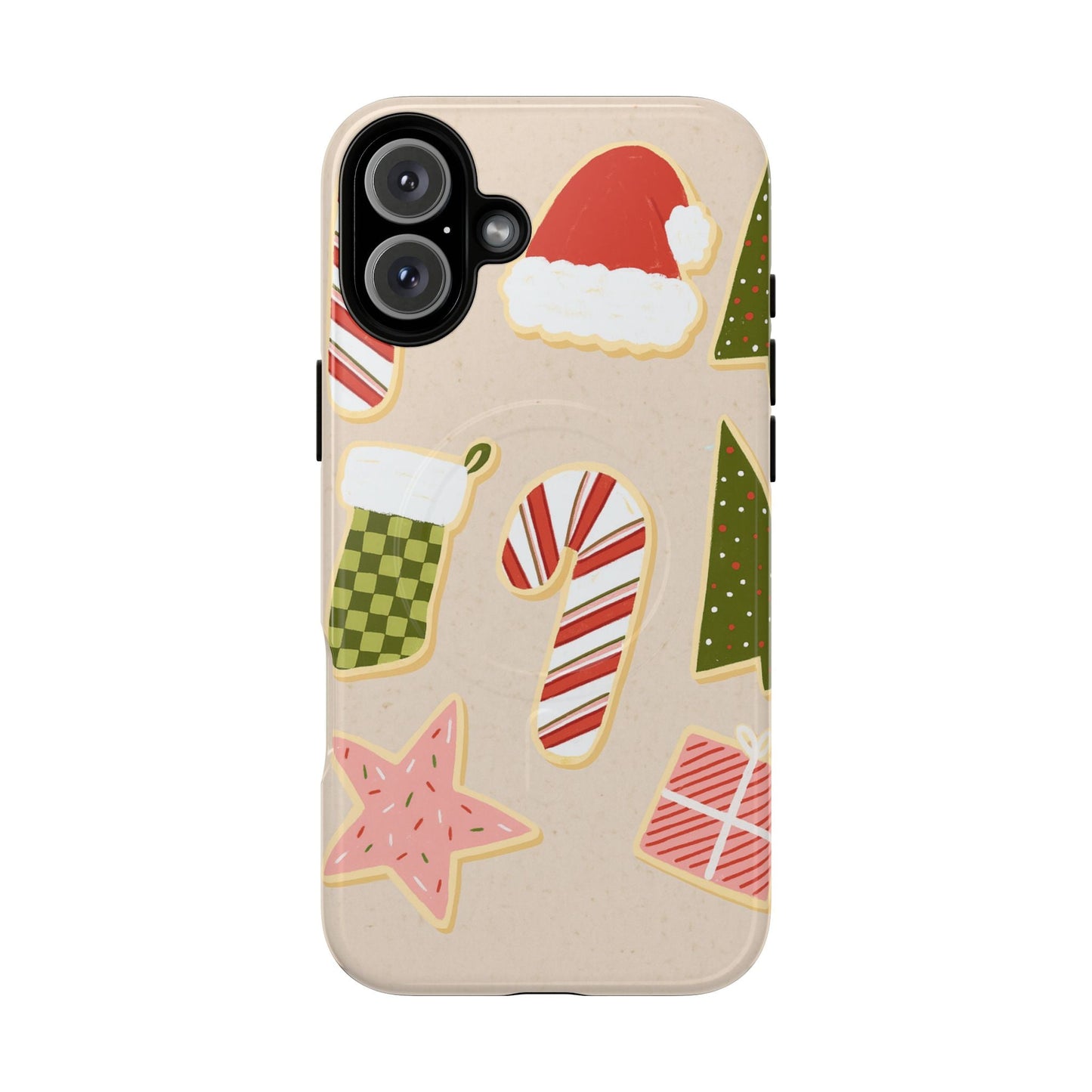 Festive Candy Cane Holiday iPhone Case | MagSafe  Shamo's iPhone 16 Plus / Glossy