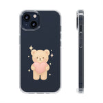 Romantic Teddy Bear Impact-Resistant iPhone Case with Heart Design - Shamo's