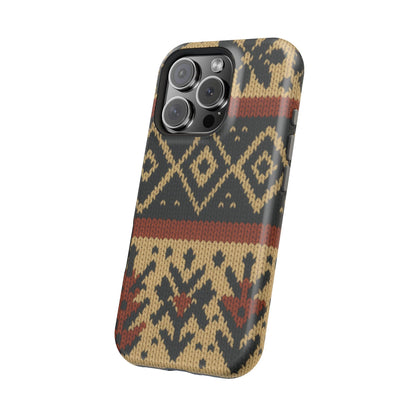 Nordic Knit Pattern MagSafe Impact-Resistant iPhone Case