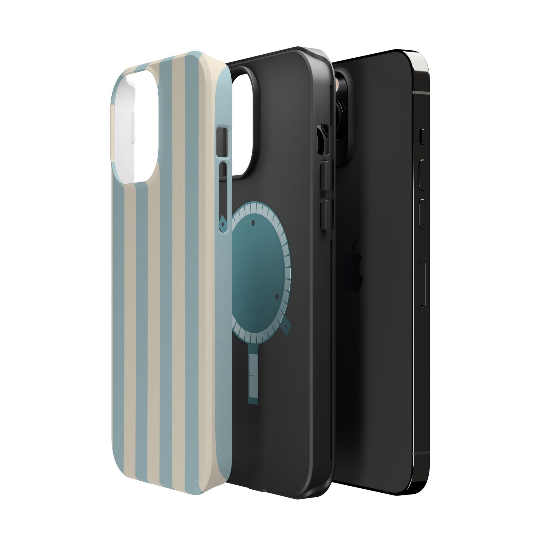 Blue Strips Pattern iPhone Case Compatible with MagSafe - Shamo's