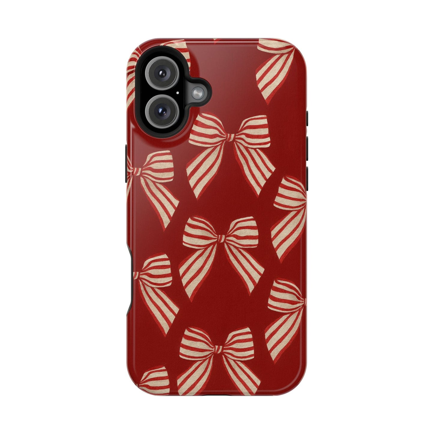 Holiday Red Bow iPhone Case — Impact‑Resistant iPhone Cover with MagSafe compatibility