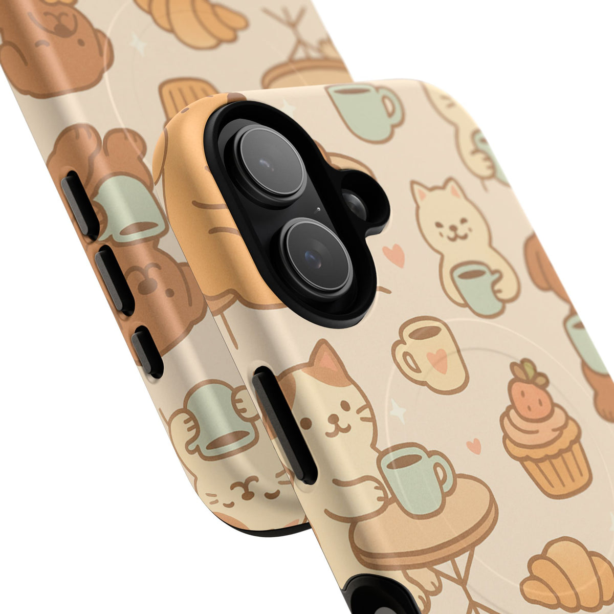 Funda para teléfono con diseño de gatos y perros y MagSafe