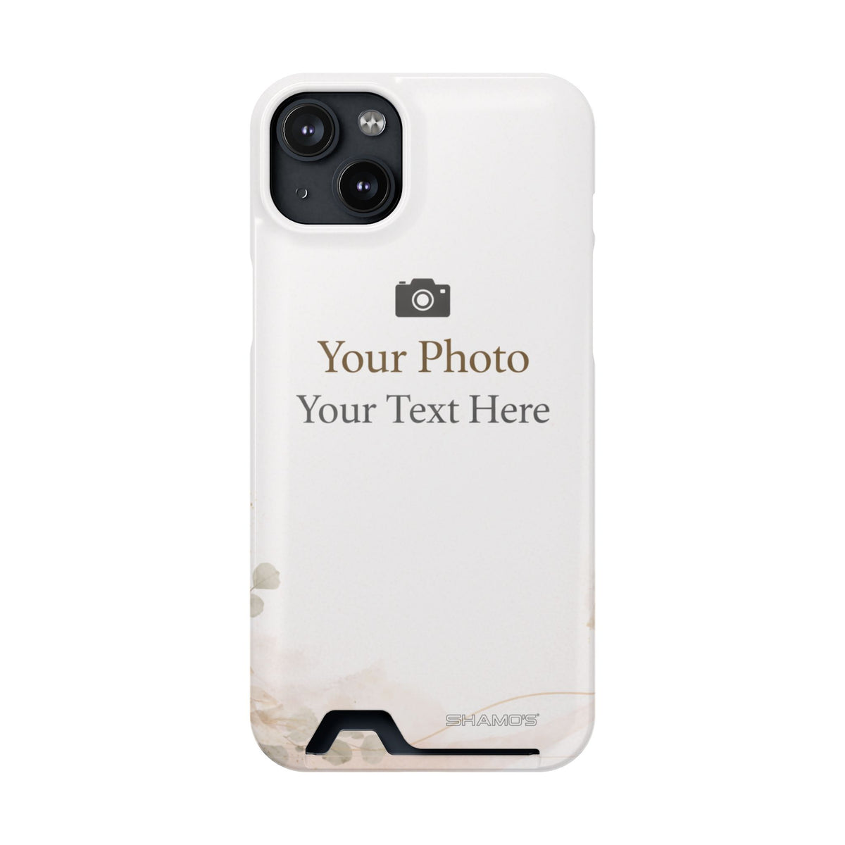 Funda para teléfono personalizable con tarjetero | Añade tu propia foto y texto