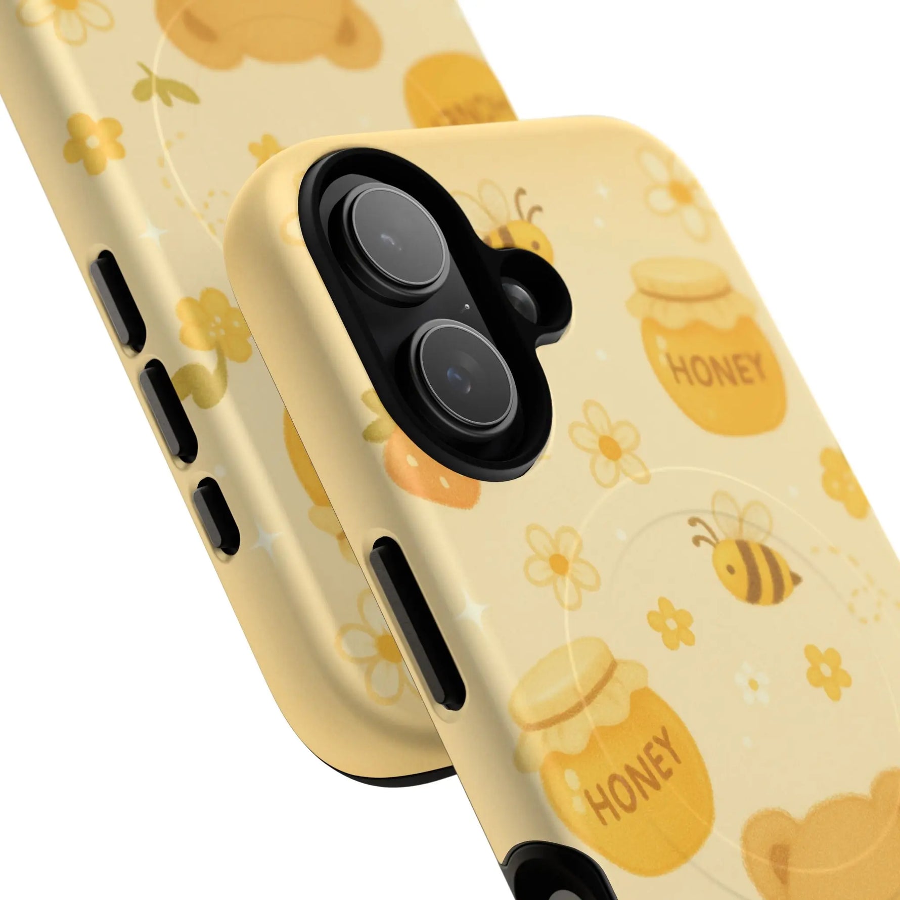 Cute Honey Teddy Bear iPhone Case — Yellow Bee & Honey Pot Design with MagSafe  Shamo's