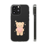 Romantic Teddy Bear Impact-Resistant iPhone Case with Heart Design - Shamo's