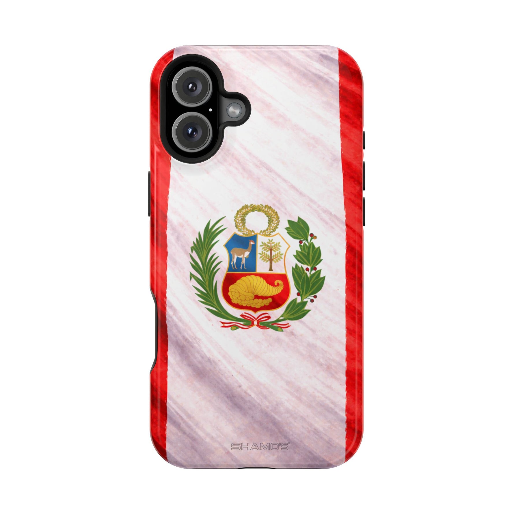 Peru Flag Magnetic Impact-Resistant Phone Case, Protective Patriotic Design, MagSafe Compatible - iPhone 16 Plus / Glossy - Shamo's