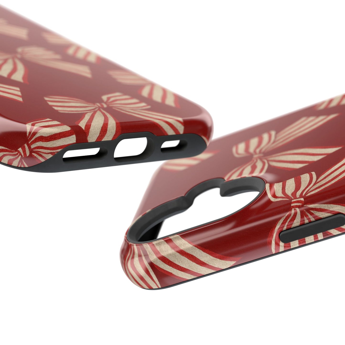 Holiday Red Bow iPhone Case — Impact‑Resistant iPhone Cover with MagSafe compatibility