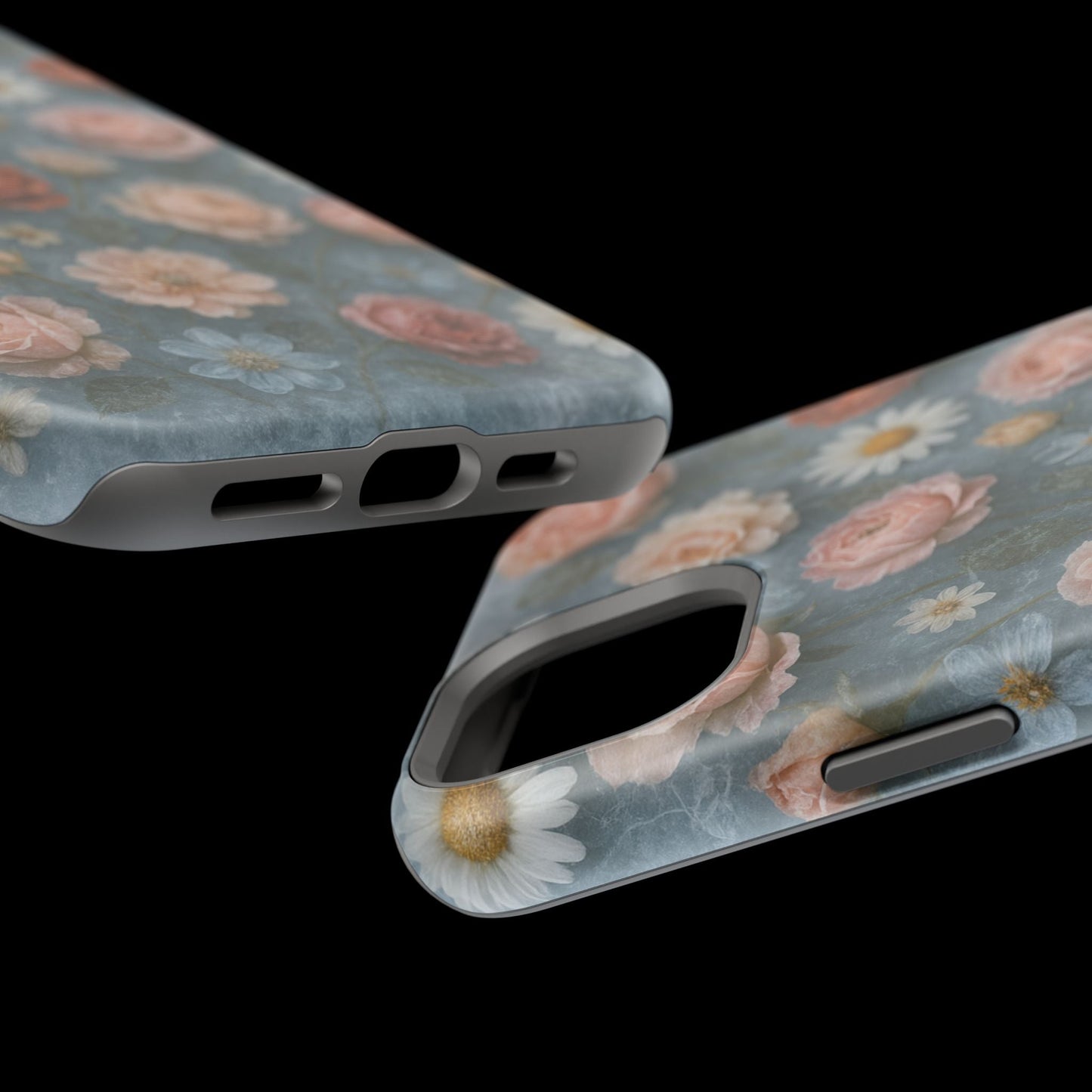 Frozen Floral Vintage Roses & Daisies iPhone Case with MagSafe compatibility  Shamo's