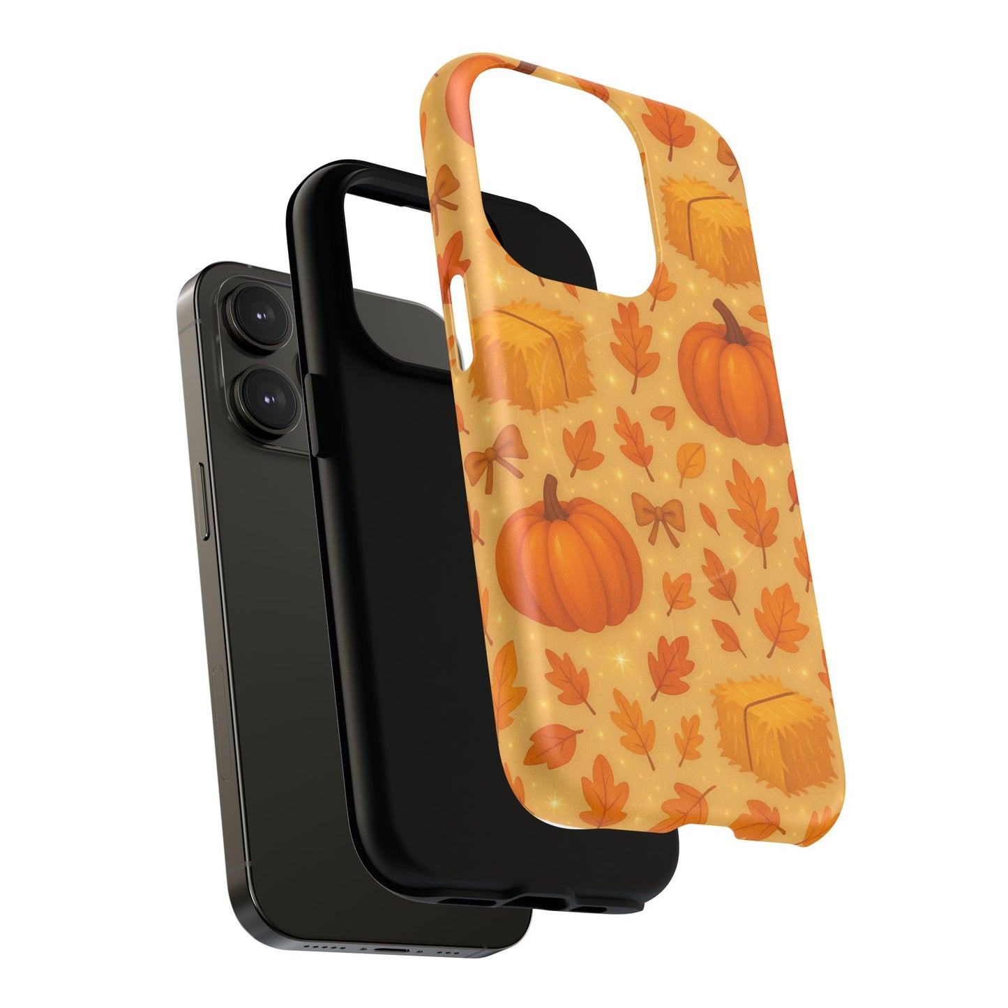 Autumn Harvest iPhone Case — Pumpkin & Haystack Fall with MagSafe