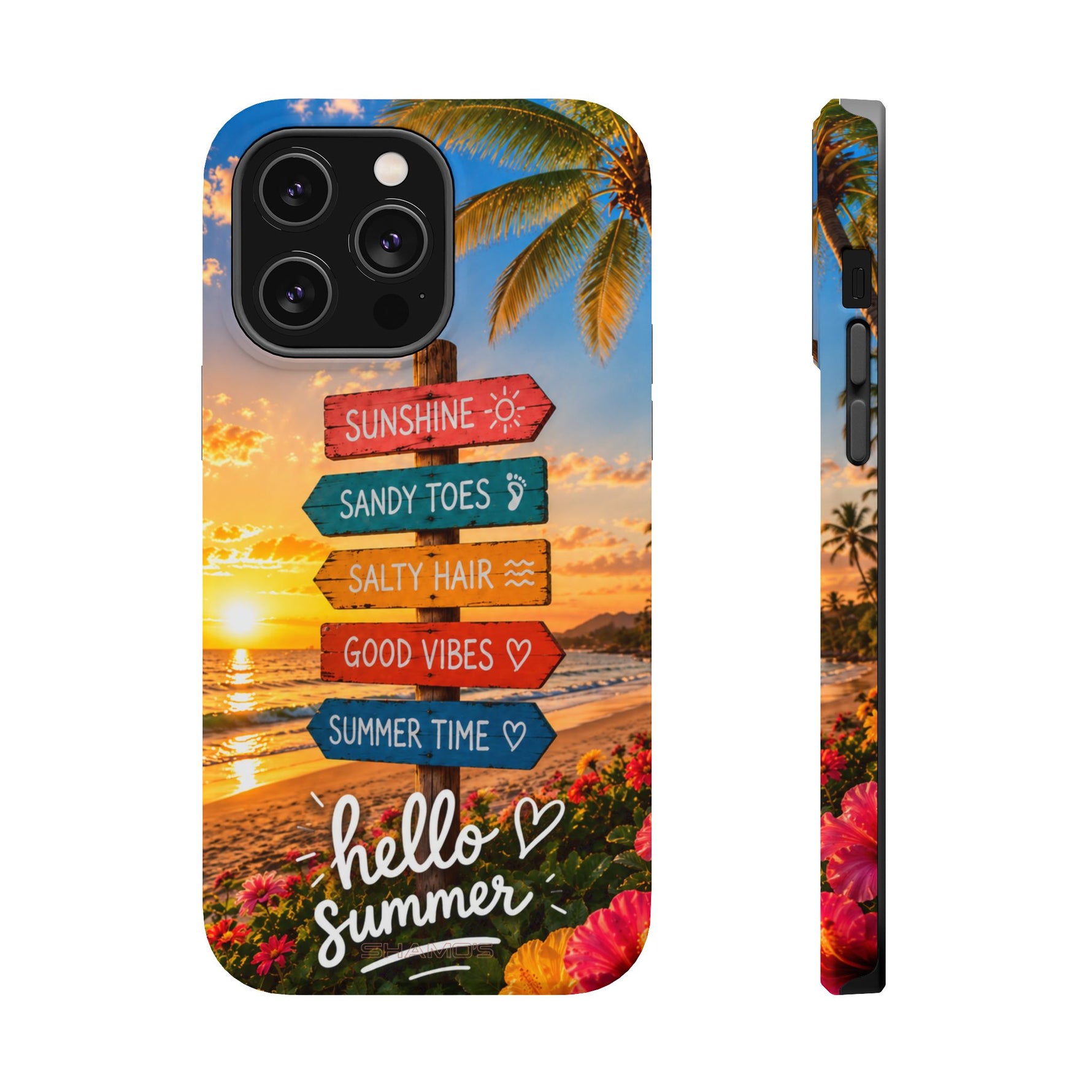 Hello Summer Phone Case — Tropical Beach MagSafe Impact-Resistant Case