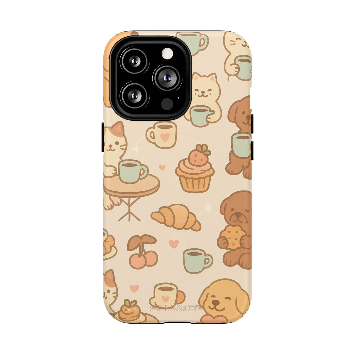 Funda para teléfono con diseño de gatos y perros y MagSafe
