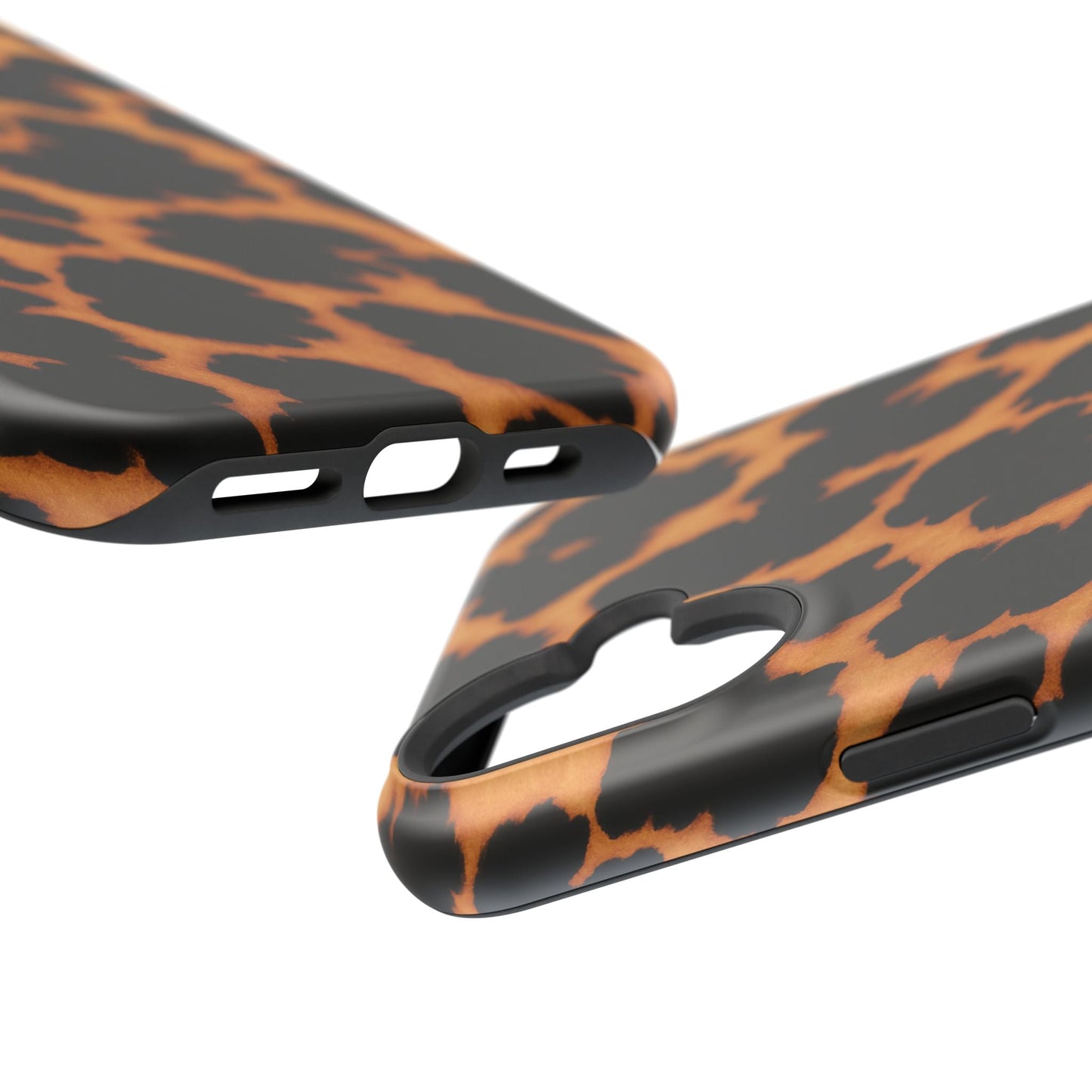 Leopard Print Impact-Resistant iPhone Case with MagSafe compatibility